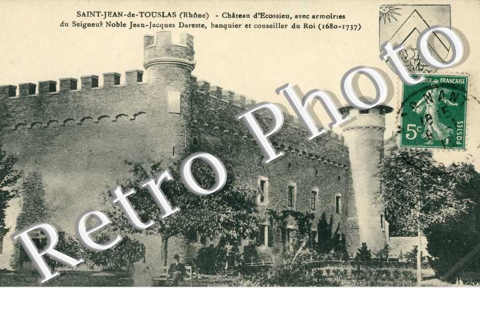 le Chateau d'Ecossieu avec armoiries du Seigneur Noble Jean-Jacques Dareste