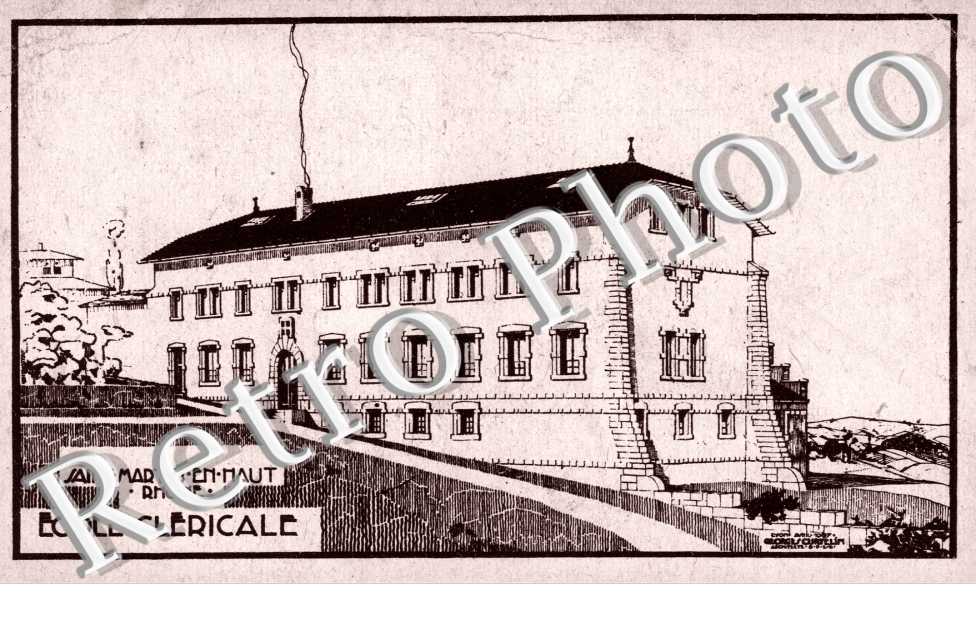 Ecole clericale (carte style dessin)