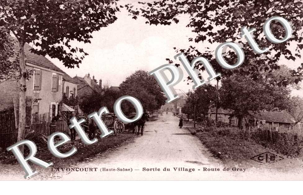 sortie du village, route de Gray