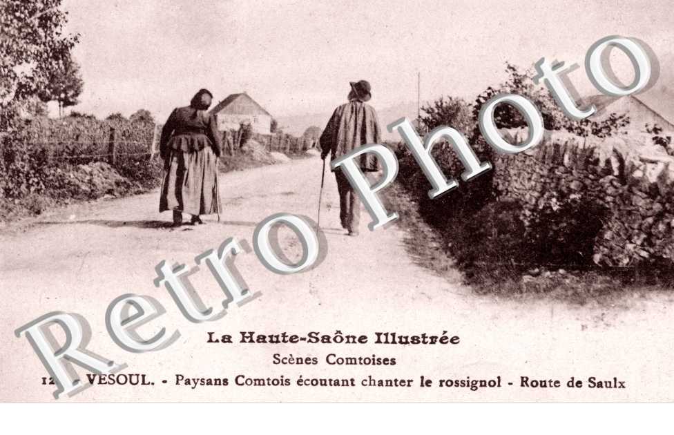 Paysans ecoutant chanter le rossignol - route de Saulx