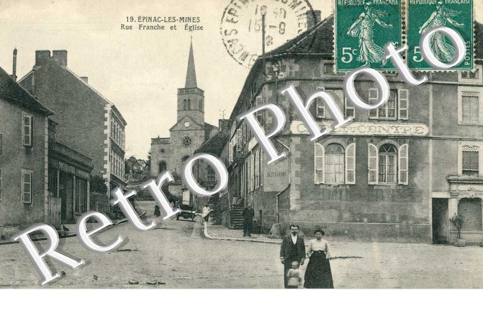 Rue Franche et Eglise, Epinac-les-Mines