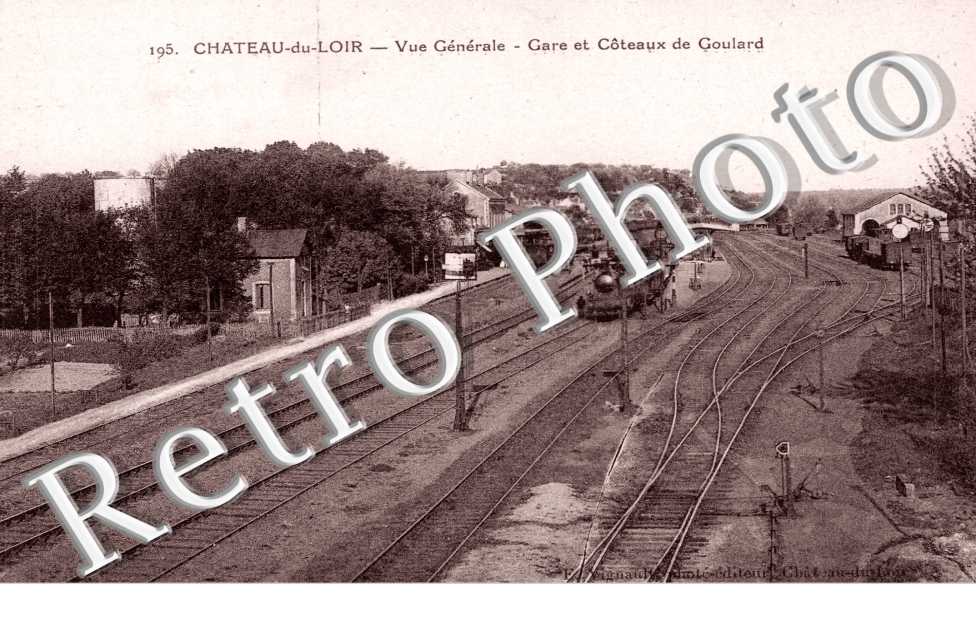 Vue generale - gare et coteaux de Goulard