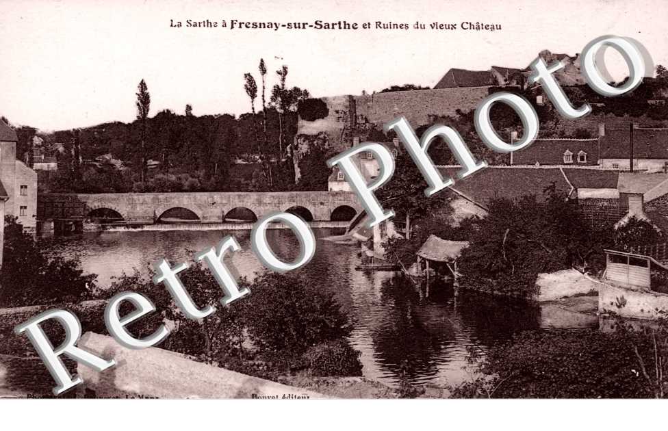 la Sarthe a Fresnay-sur-Sarthe et Ruines du Vieux Chateau