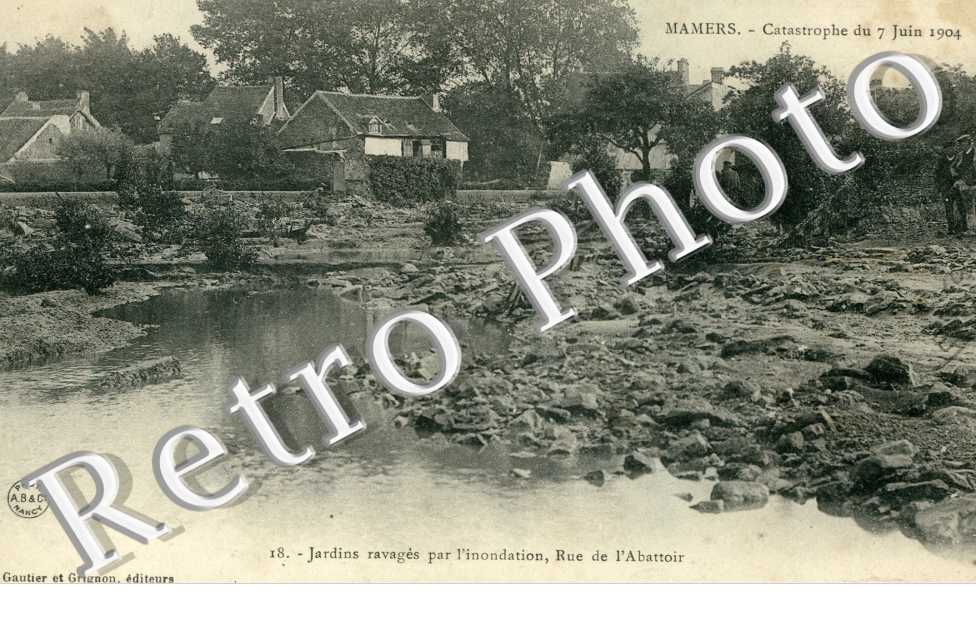 Rue de l'Abattoir, jardins ravages par l'inondation