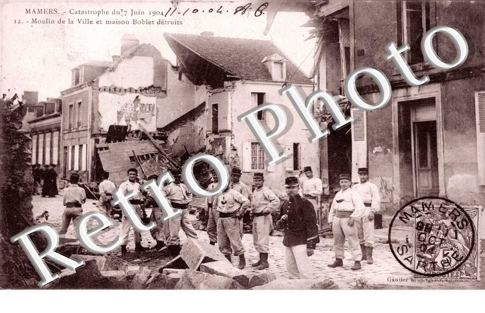 Catastrophe du 7 juin 1904, Moulin de la ville et maison Boblet detruits