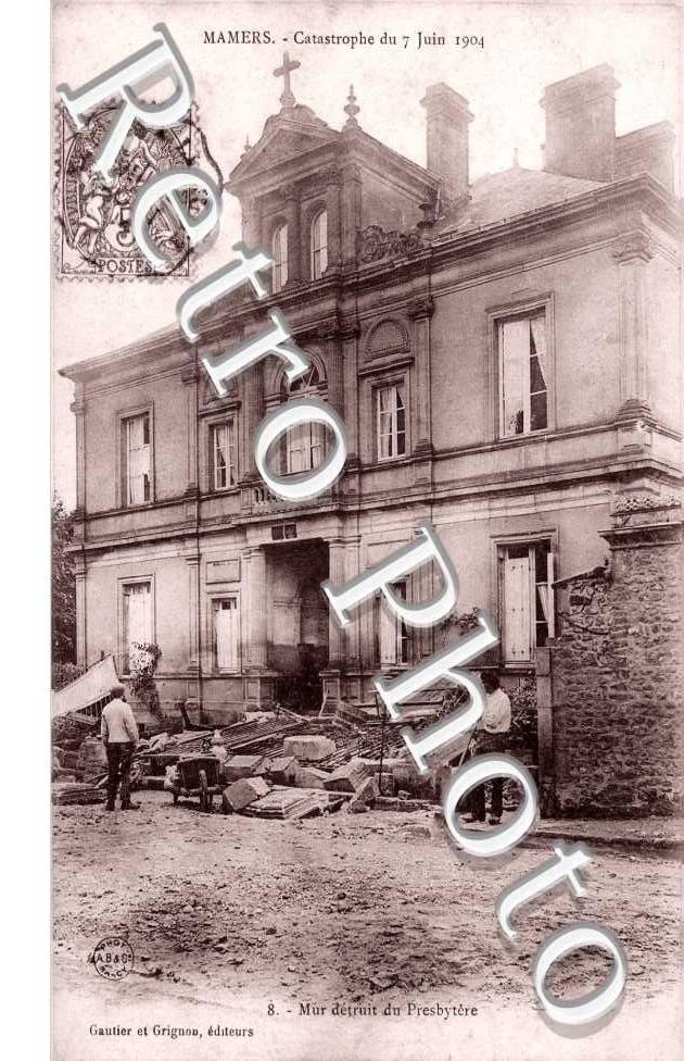 Catastrophe du 7 juin 1904, Mur detruit du Presbytere