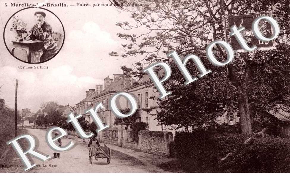 entree par la route de St Aignan - costume Sarthois