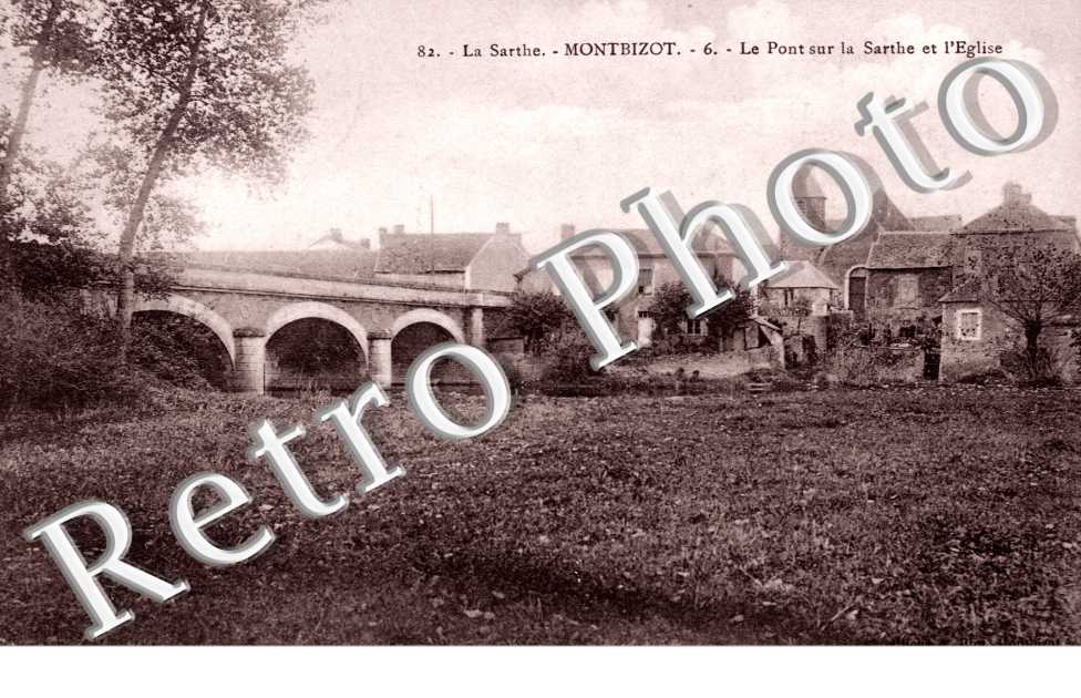 Le pont sur la Sarthe et l'eglise