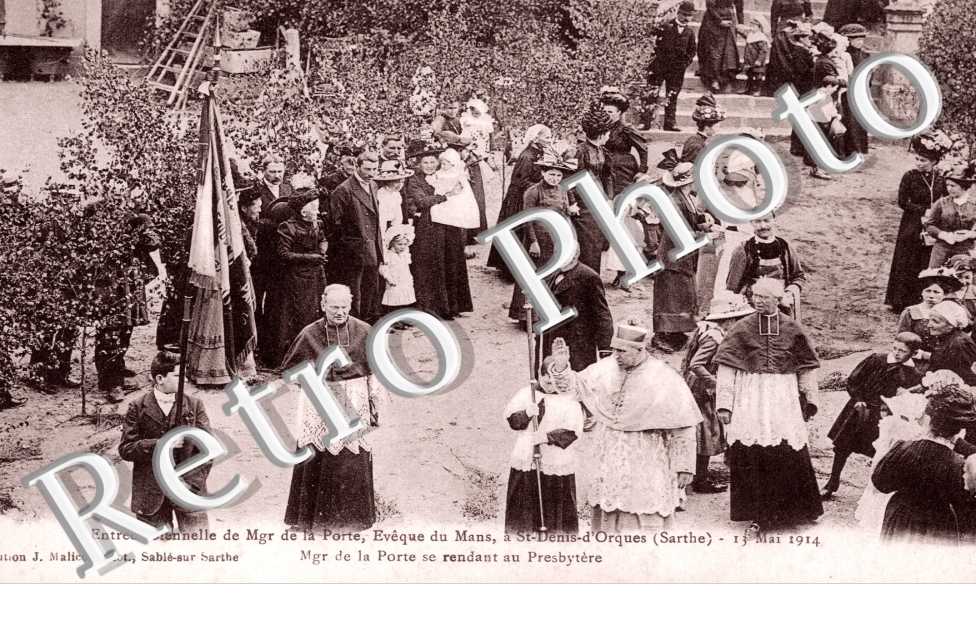 entree solennelle de Monseigneur de la Porte, eveque du Mans, se rendant au presbytere