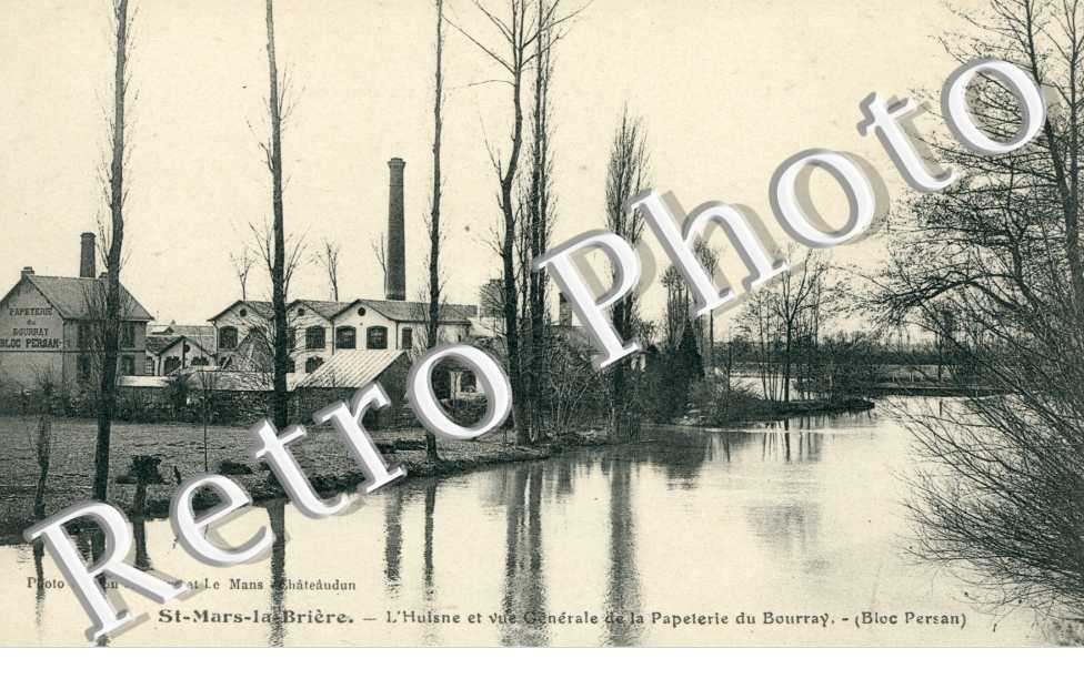 L'Huisne et Vue generale de la Papeterie du Bourray