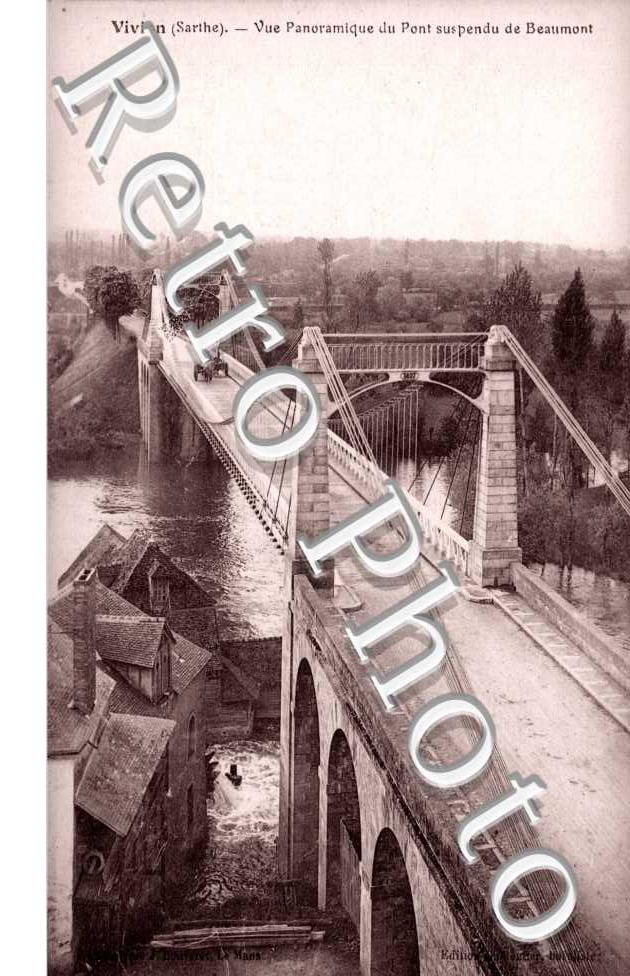 vue panoramique du pont suspendu de Beaumont