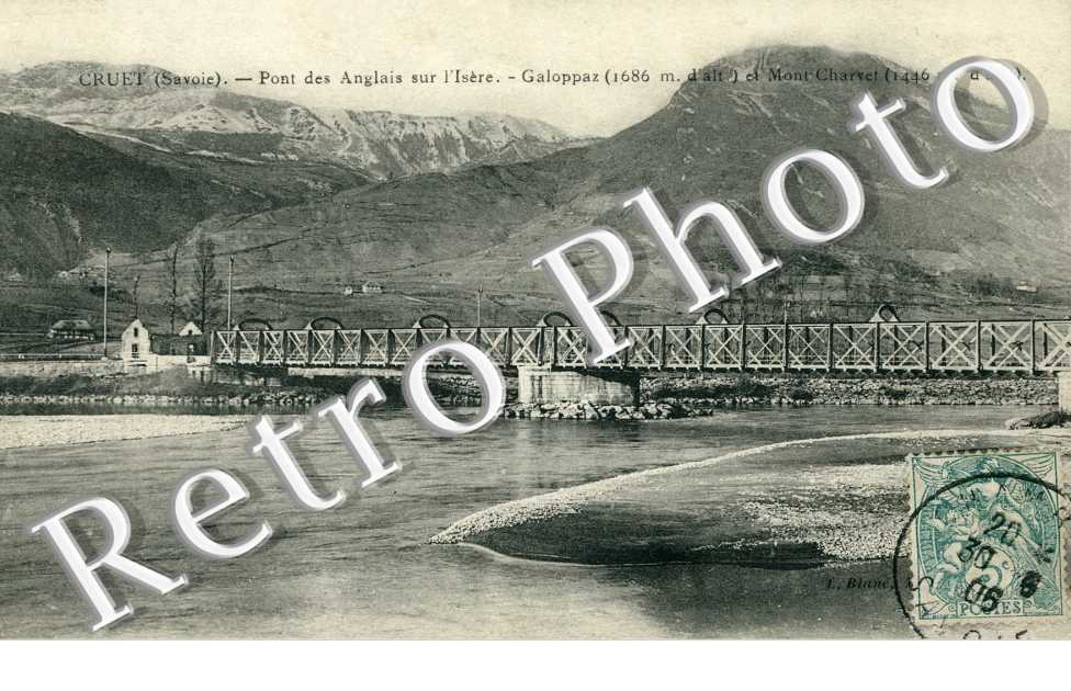 Pont des Anglias sur l'Isere, Galoppaz et Mont Charvet