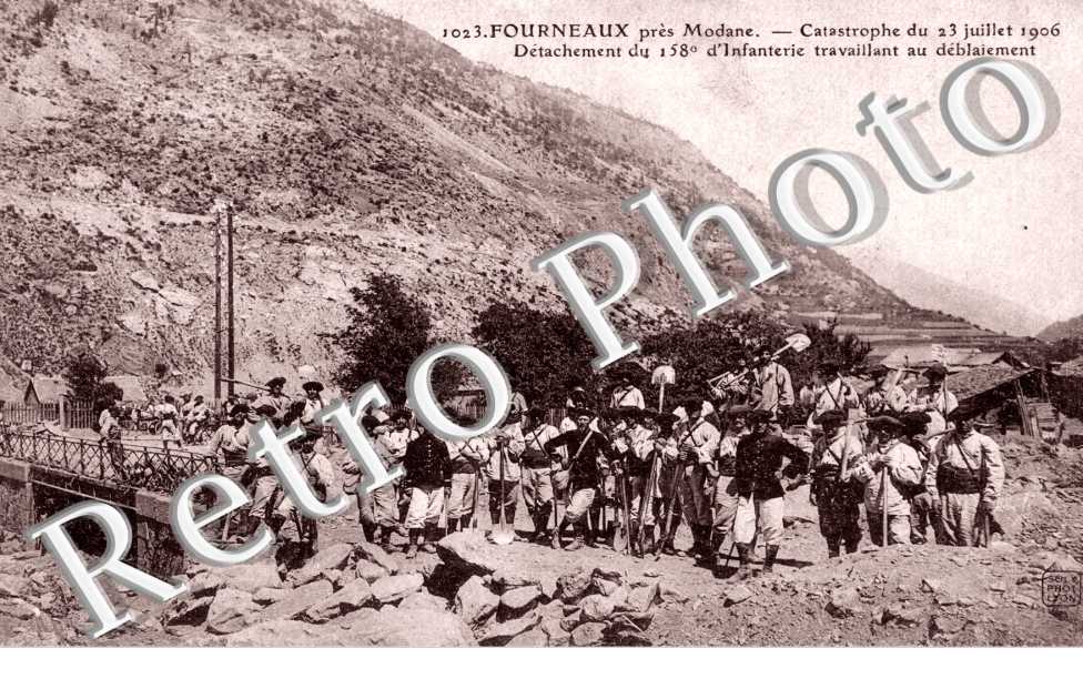 Detachement du 158° d'infanterie  apres la catastrophe du 23 juillet 1906