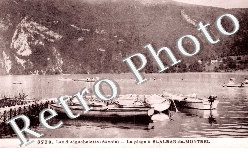 bords du lac d'Aiguebelette, la plage a Saint Alban de Montbel