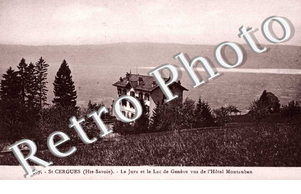 Le Jura et le Lac de Geneve vus de l'Hotel Montauban