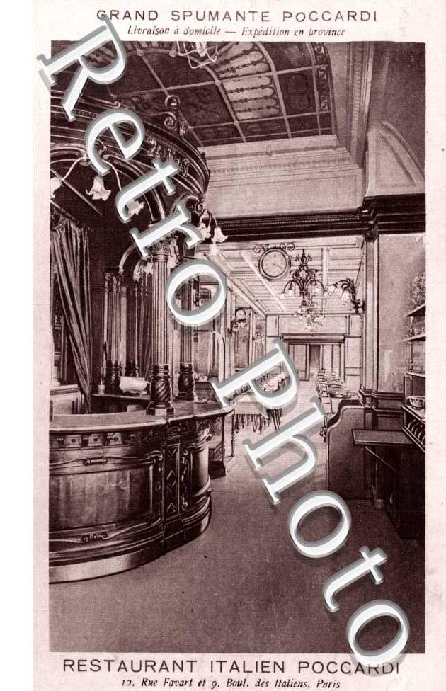 Boulevard des Italiens, Restaurant Poccardi - 12 rue Favart et 9 boulevard des Italiens