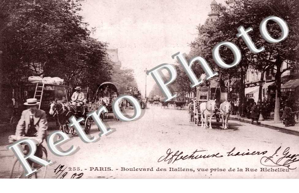 BOULEVARD DES ITALIENS vue prise de la rue Richelieu