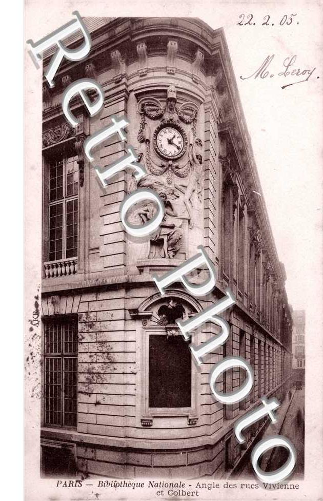 Bibliotheque Nationale Angle des rues Vivienne et Colbert