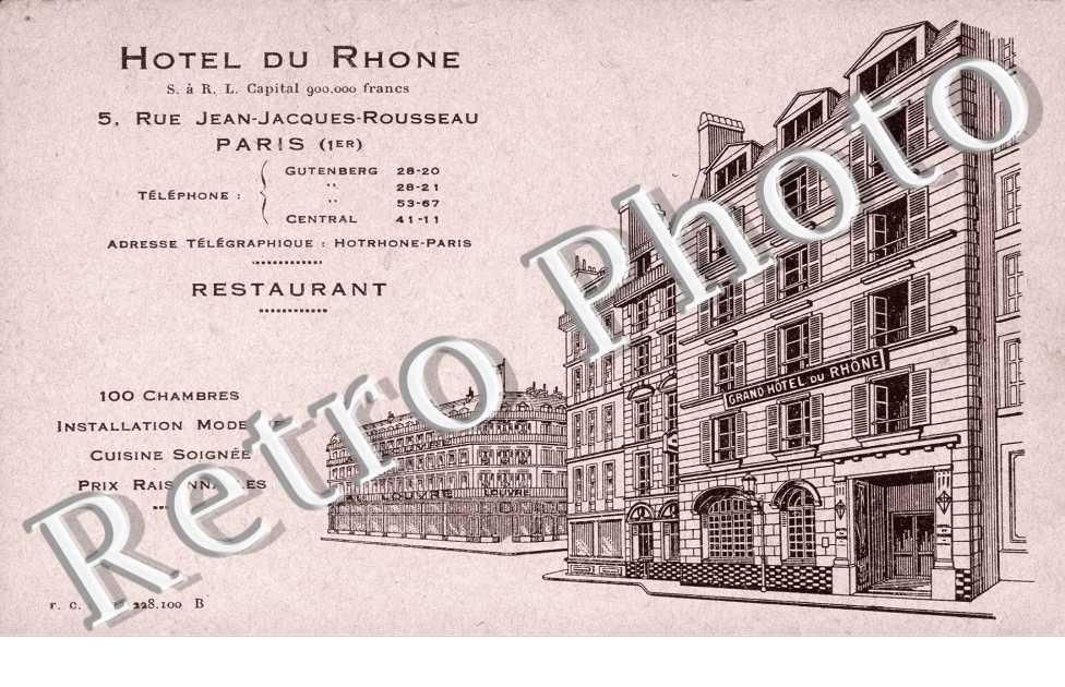 5 rue jean Jacques Rousseau -  Hotel du Rhone