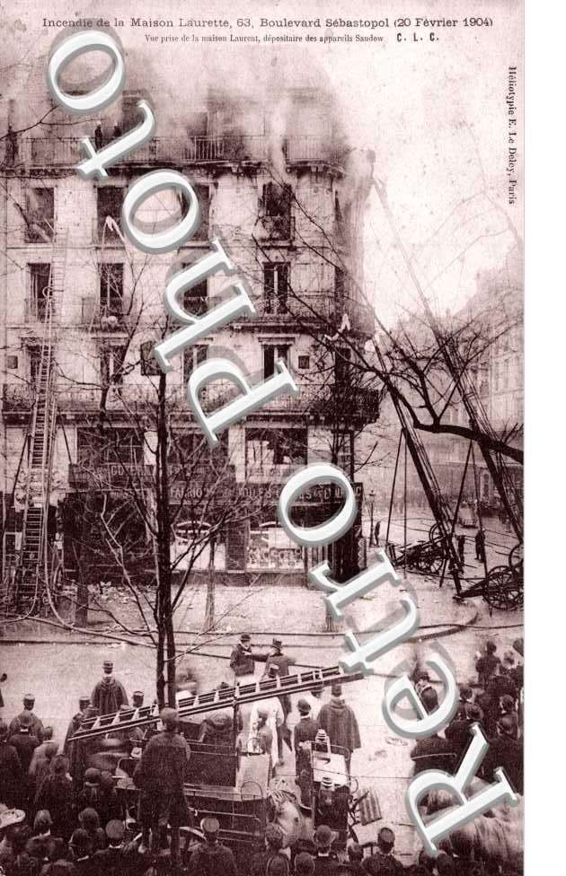 incendie de la Maison Laurette 63 Boulevard Sebastopol 20 fevrier 1904