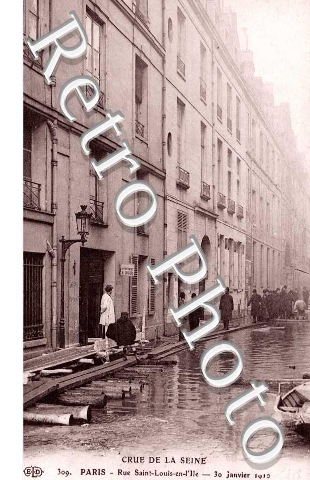 Rue Saint Louis en l'Ile, Crue de la Seine 1910