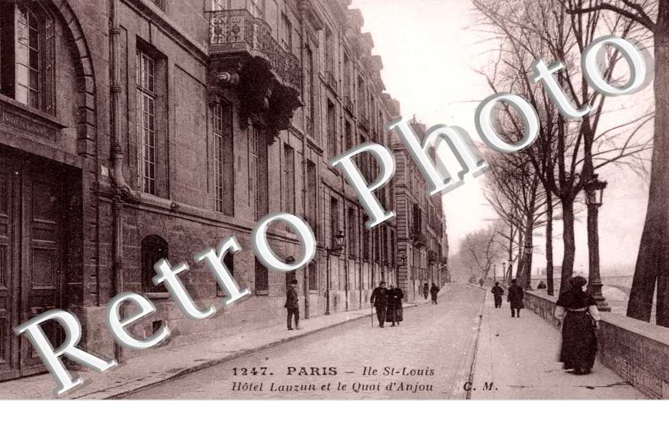 Ile Saint Louis, Hotel Lauzun et le Quai d'Anjou