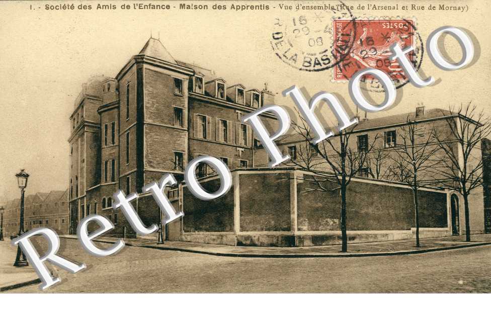 Societe des Amis de l'Enfance, Maison des Apprentis Rue de l'Arsenal et rue de Mornay