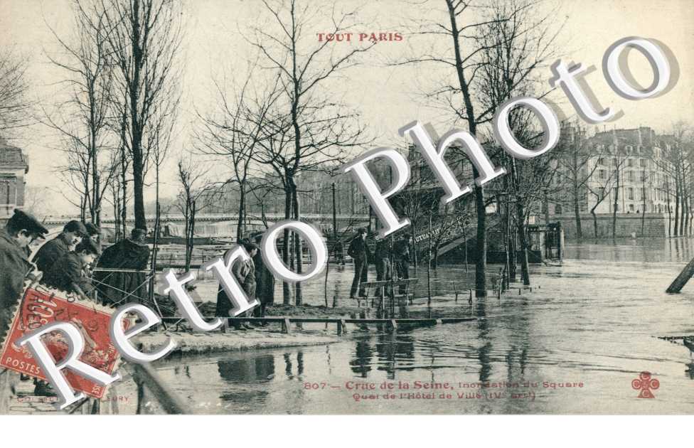 Crue de la Seine, Quai de l'Hotel de Ville
