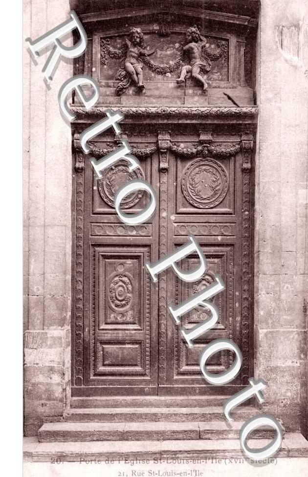 Porte de l'eglise Saint louis en l'Ile 21 rue Saint Louis en l'Ile