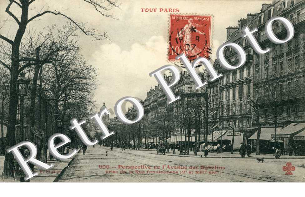 L'avenue des Gobelins prise de la rue Croulebarbe