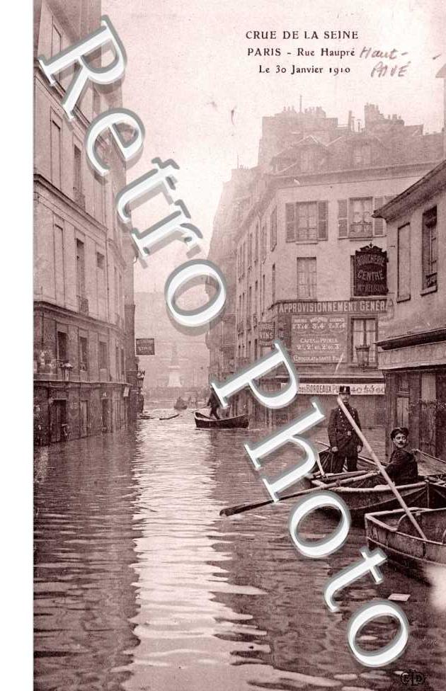 Crue de la Seine, Rue Haupre  Haut-Pave