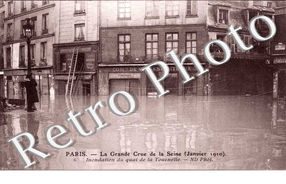 Inondations 1910, Quai de la Tournelle
