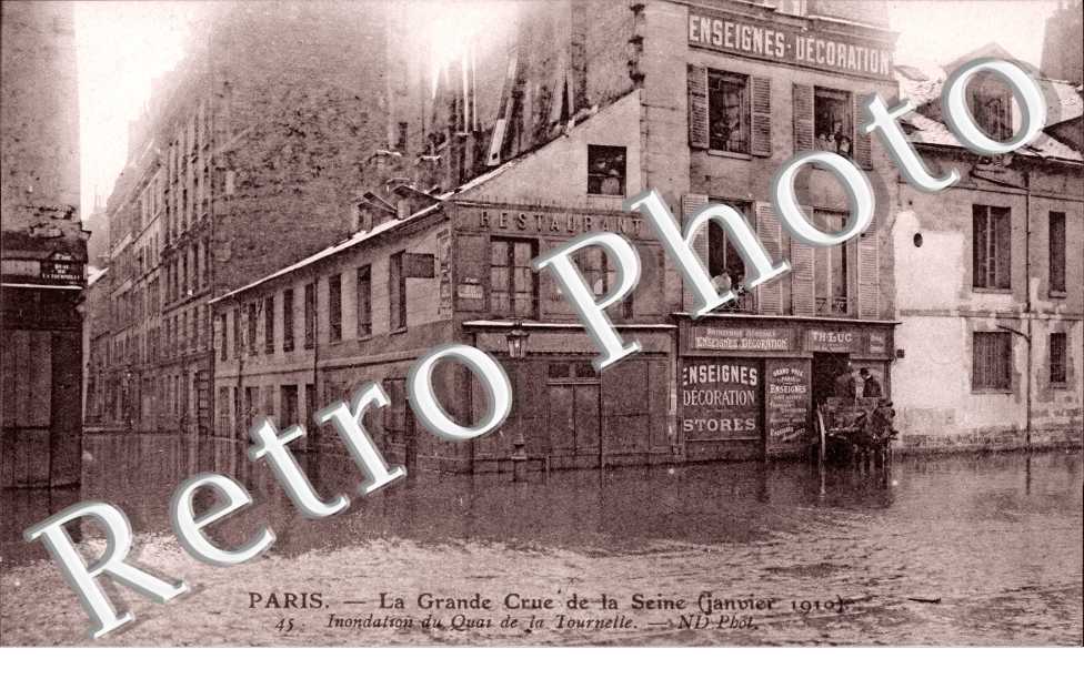 Inondations 1910, Quai de la Tournelle