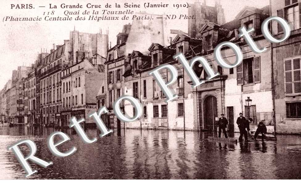 Inondations 1910, Quai de la Tournelle