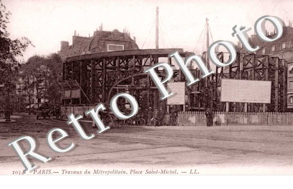 Travaux du Metropolitain, Place Saint Michel