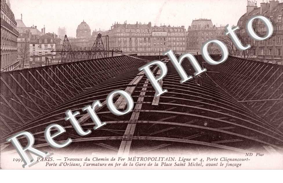 Les Travaux du Metropolitain, l'armature en fer
