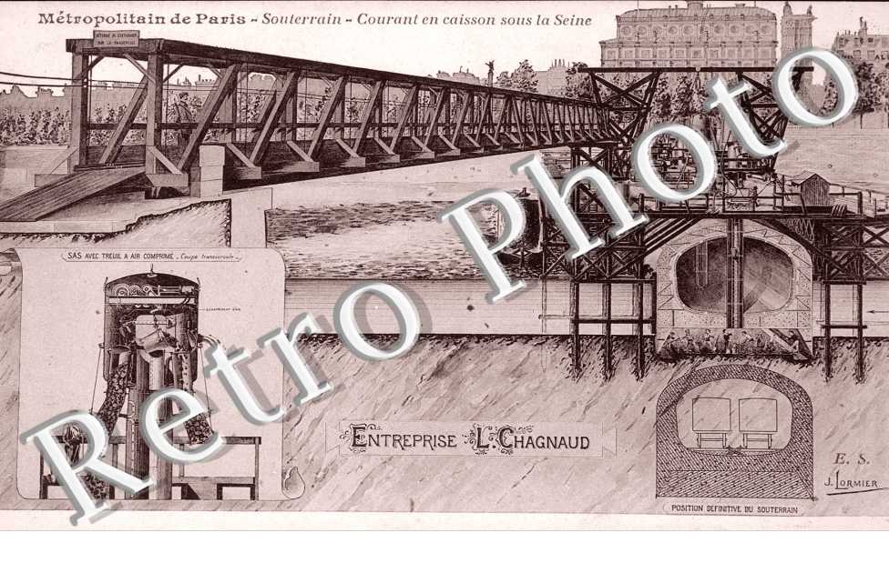 Metropolitain de Paris, Souterrain, Courant en caisson sous la Seine