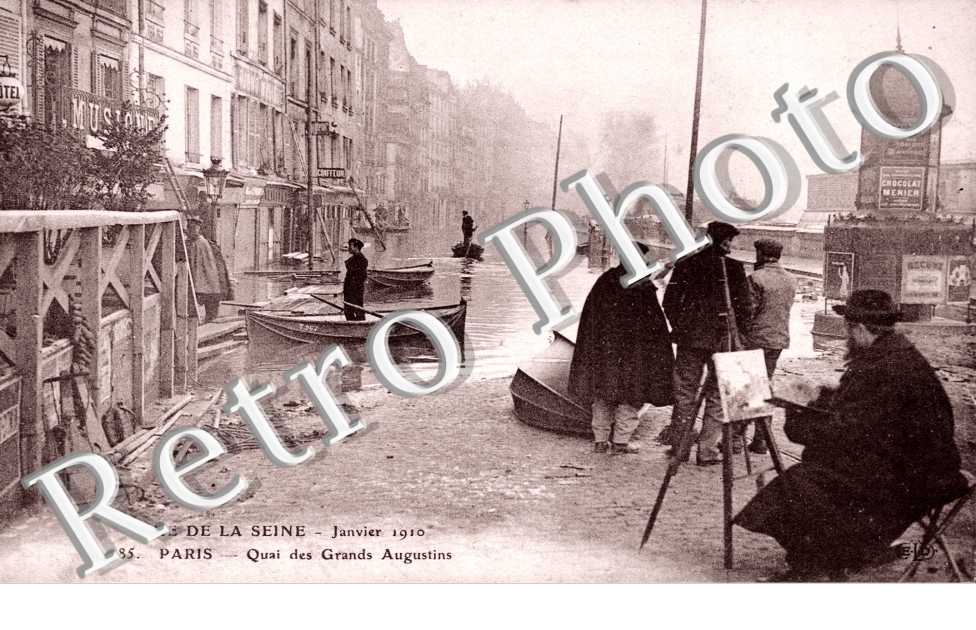 Inondations 1910, Quai des Grands Augustins