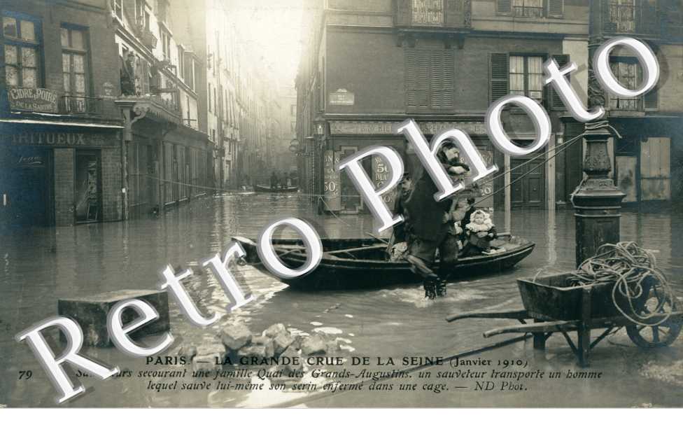 Inondations 1910, Sauveteurs Quai des Grands Augustins