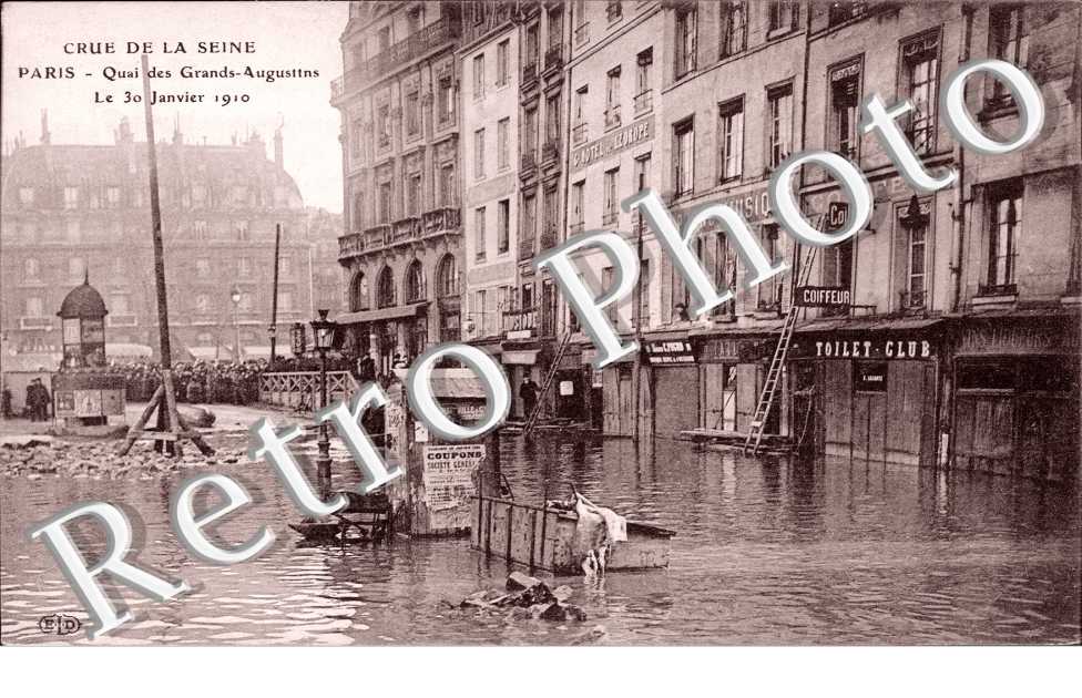 Inondations 1910, Quai des Grands Augustins