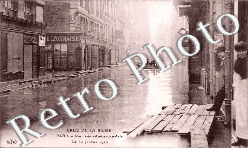La Crue de la Seine 1910 , Rue St Andre des Arts