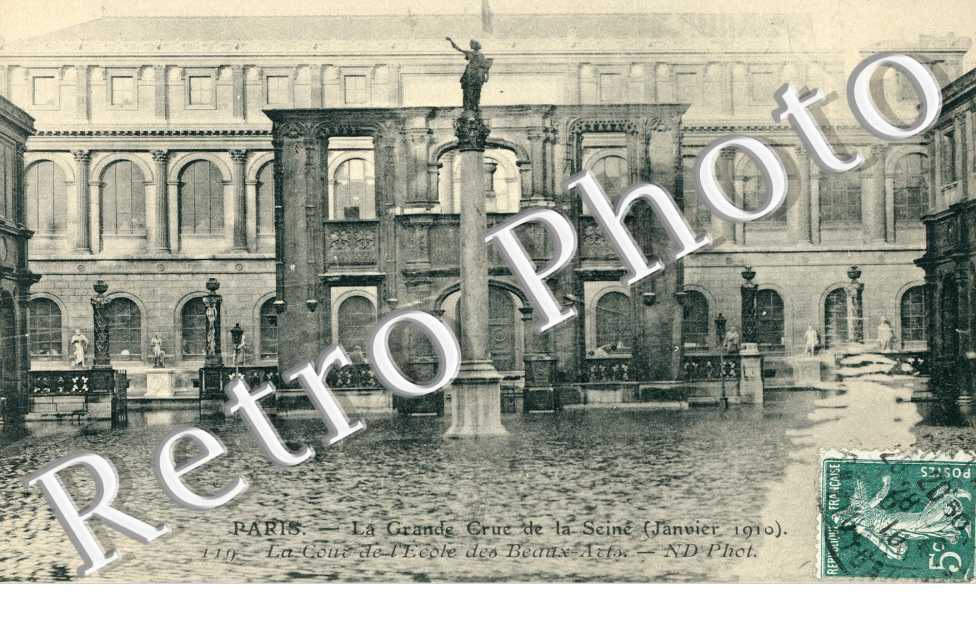 Inondations 1910, Cour de l'Ecole des Beaux Arts