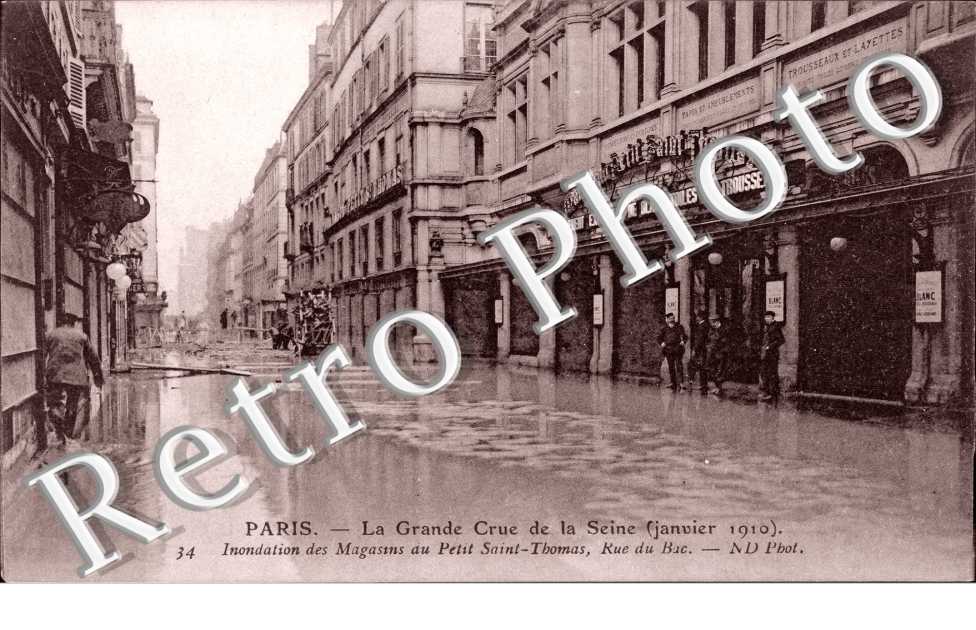 Crue de la Seine, Inondation des Magasins du Petit Saint Thomas, Rue du Bac