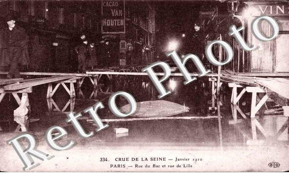 Inondations 1910, Rue du Bac et Rue de Lille