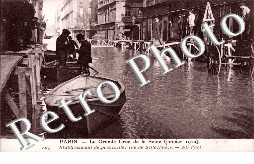 Inondations 1910, Rue Bellechasse, Etablissement de passerelles