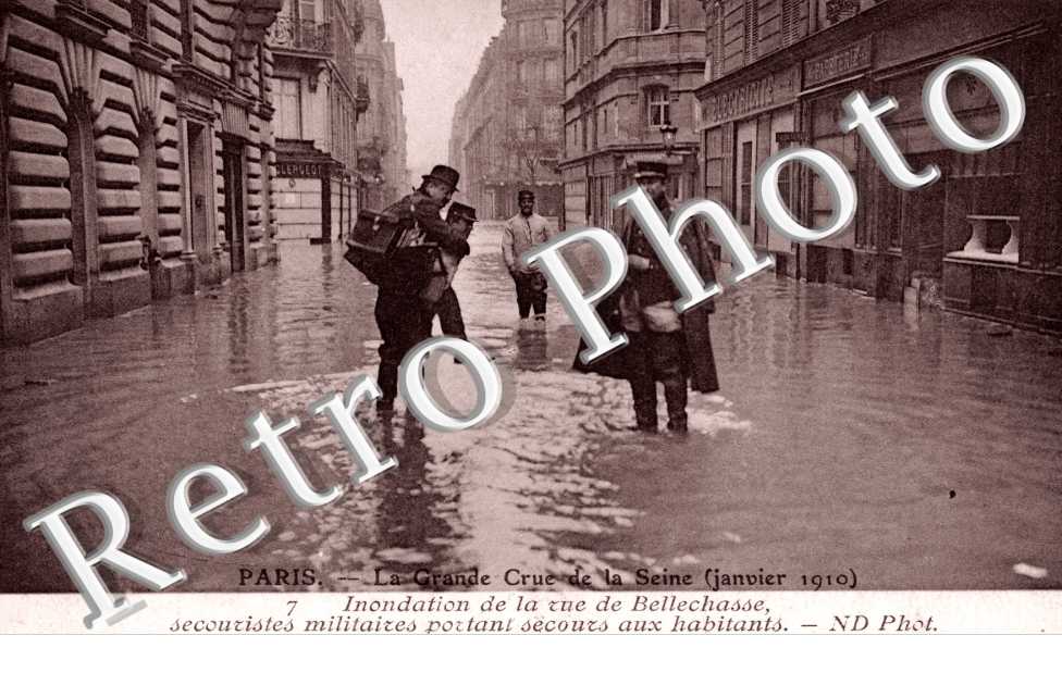 Inondations 1910, Rue Bellechasse, Secouristes Militaires