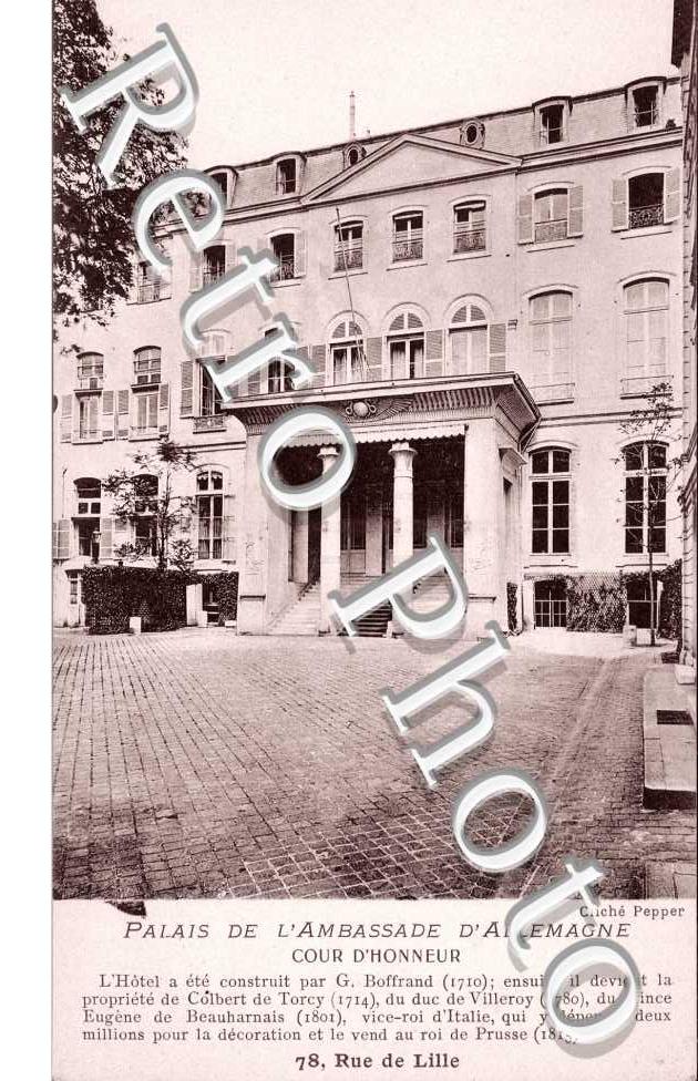 palais de l'ambassade d'Allemagne rue de Lille