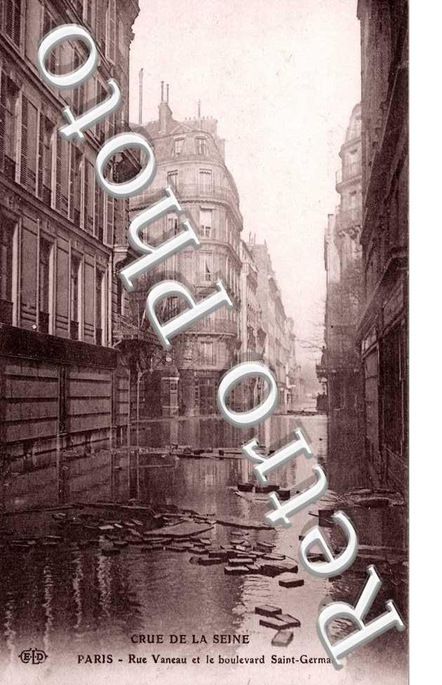 Crue de la Seine, Rue Vaneau et le Boulevard Saint Germain