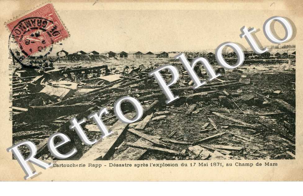 Cartoucherie Rapp, Desastre apres l'explosion du 17 Mai 1871, au Champ de Mars