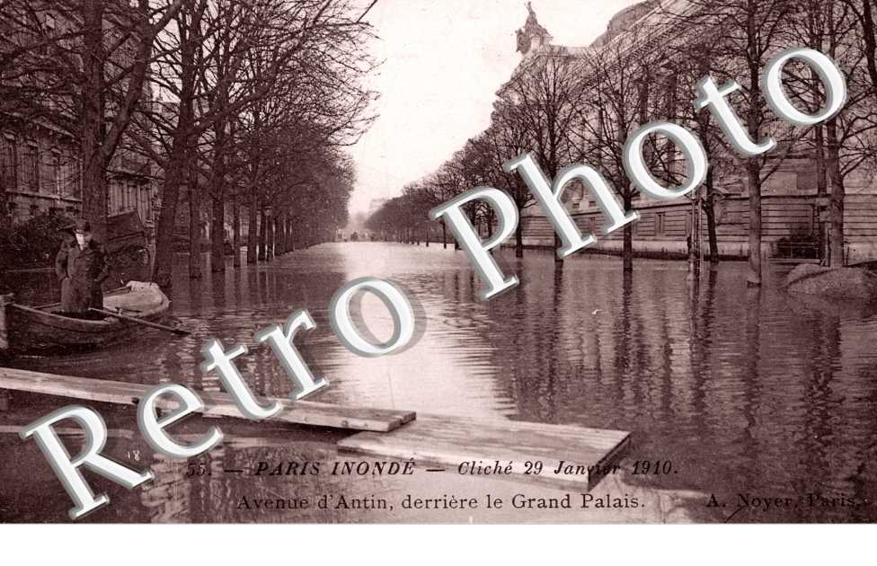 Avenue d'Antin derriere le Grand Palais 29 janvier 1910